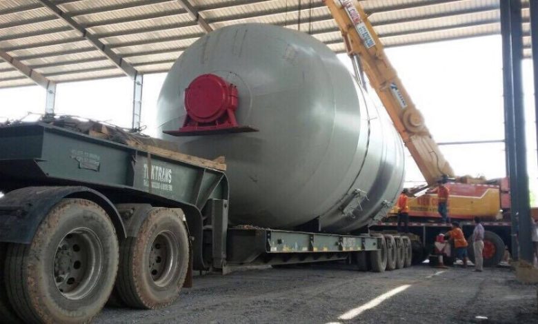 Vận tải bồn siêu trường siêu trọng đi dự án khi điện đạm Cà Mau