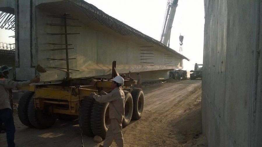 Vận chuyển dầm cầu siêu trường siêu trọng